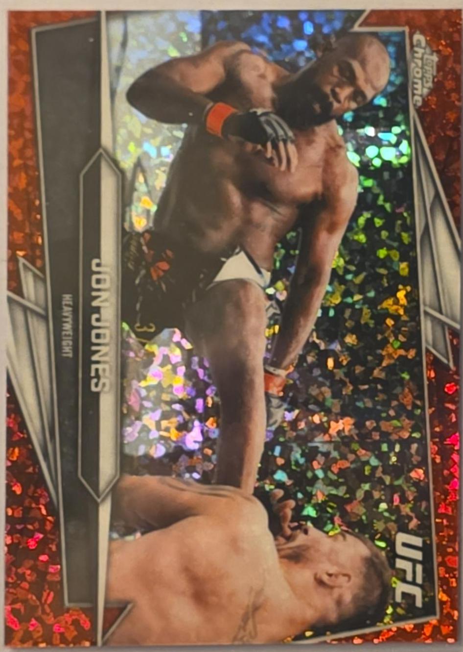 Jon Jones 2026 Topps Chrome UFC Base #36 Red Geometric Refractor