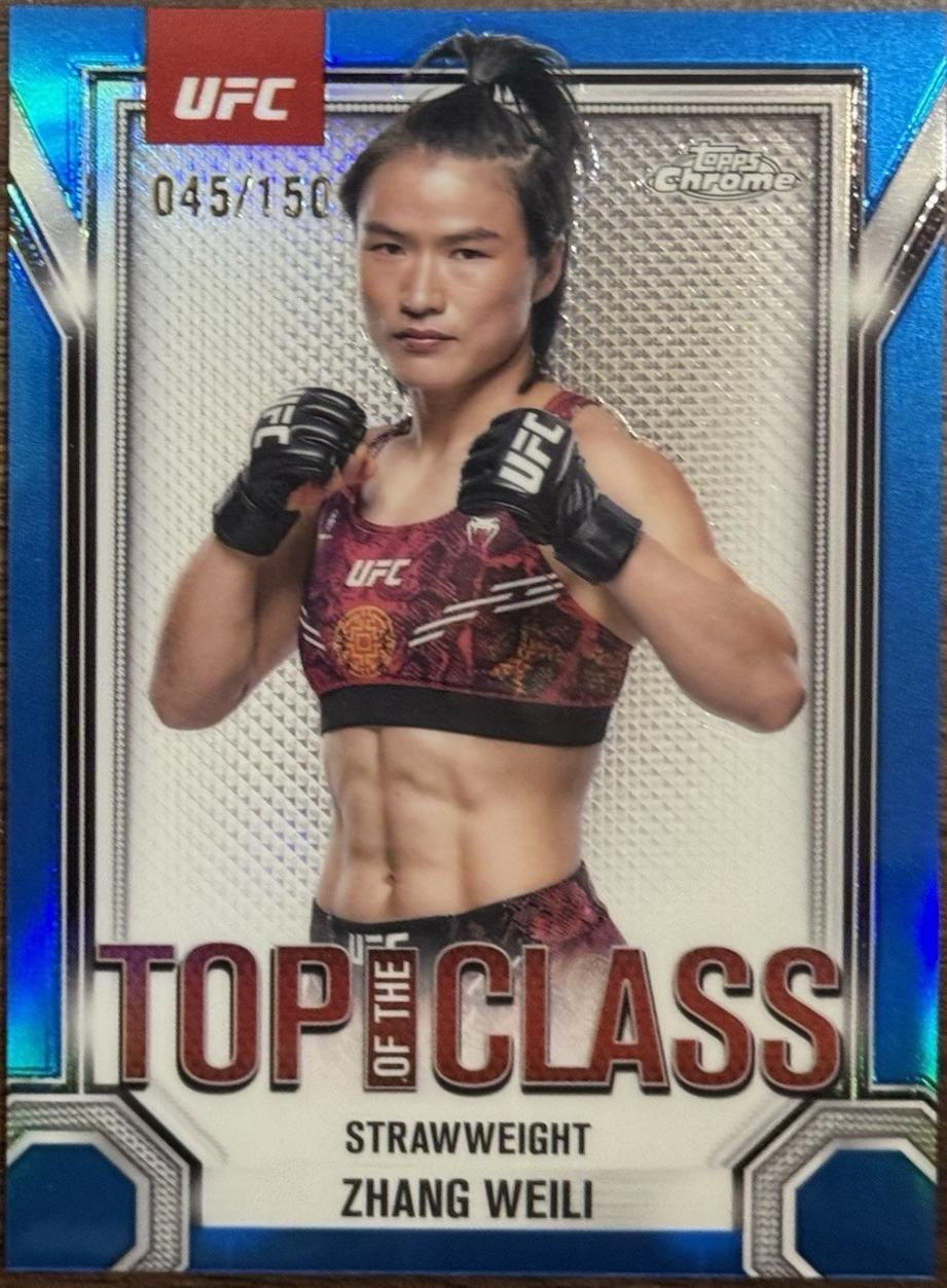 Zhang Weili 2025 Topps Chrome UFC Top of the Class #TTC-18 Blue Refractor