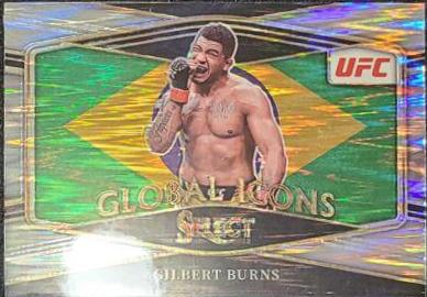 Gilbert Burns 2022 Panini Select UFC Global Icons #13 Silver