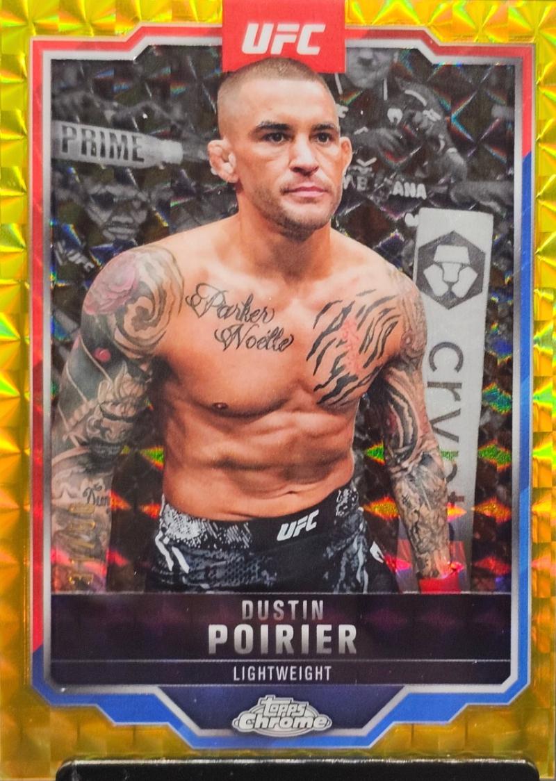 Dustin Poirier 2025 Topps Chrome UFC Base #7 Gold Geometric Refractor