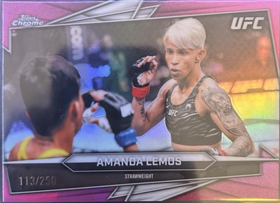 Amanda Lemos 2026 Topps Chrome UFC Base #112 Pink Refractor