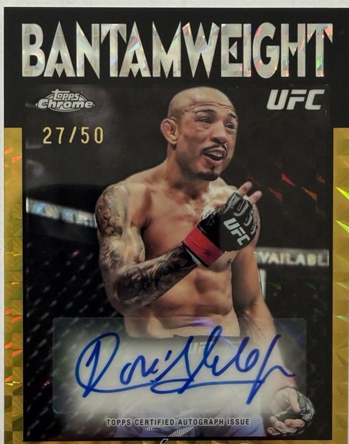 José Aldo 2026 Topps Chrome UFC 1986 Topps Signatures #86S-JA Gold Geometric Refractor