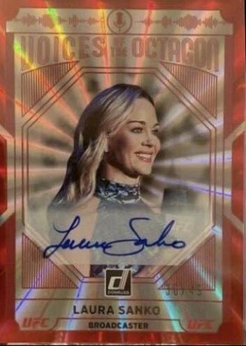 Laura Sanko 2022 Panini Donruss UFC Voices of the Octagon Signatures #224 Red