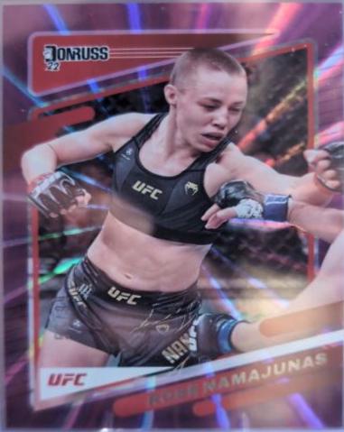 Rose Namajunas 2022 Panini Donruss UFC Base #38 Purple Laser