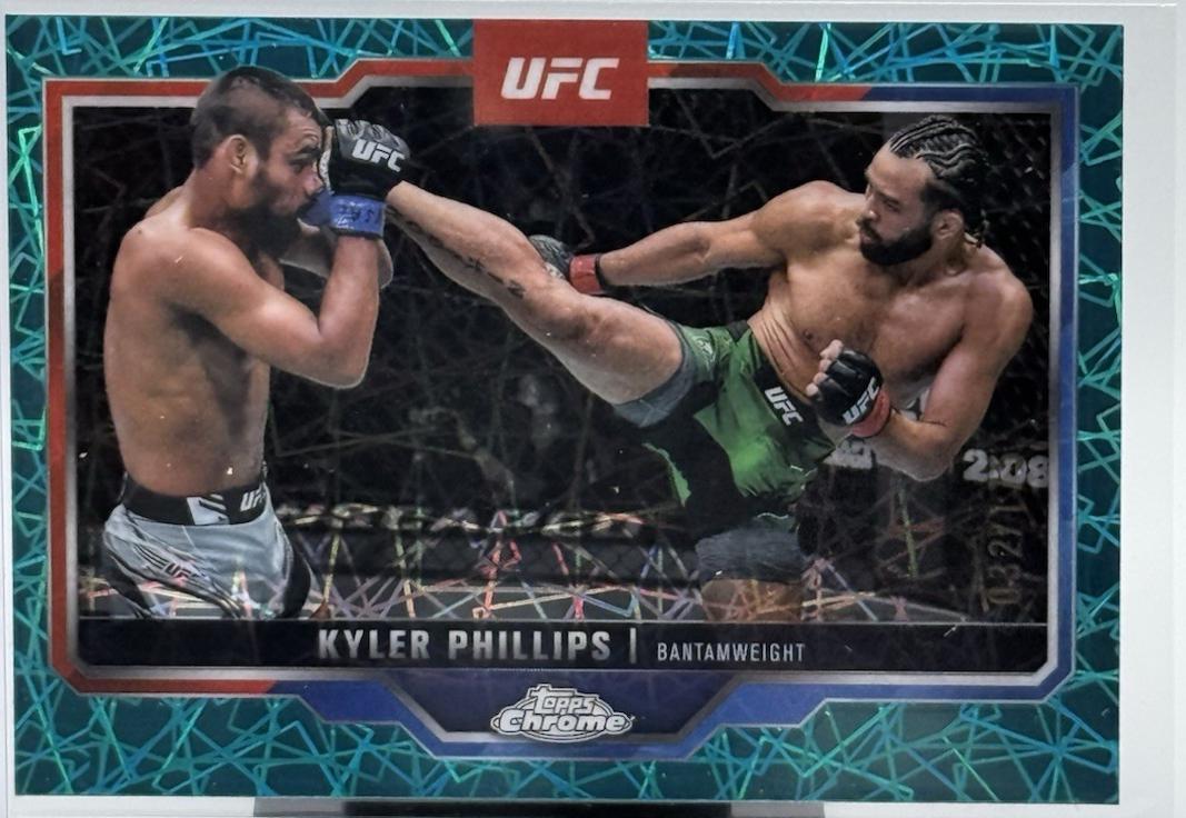 Kyler Phillips 2025 Topps Chrome UFC Base #181 Teal Lazer Refractor
