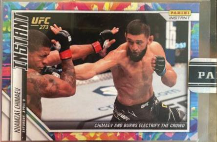 Khamzat Chimaev 2022 Panini Instant UFC Base #32 Gold