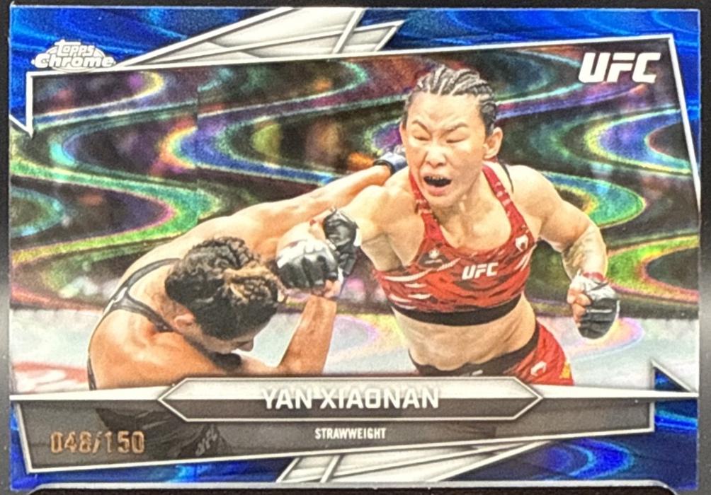 Yan Xiaonan 2026 Topps Chrome UFC Base #116 Blue Ray Wave Refractor