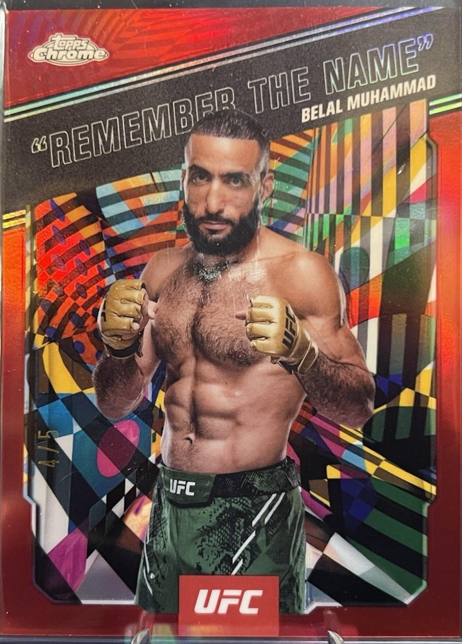 Belal Muhammad 2025 Topps Chrome UFC AKA #AKA-1 Red Refractor