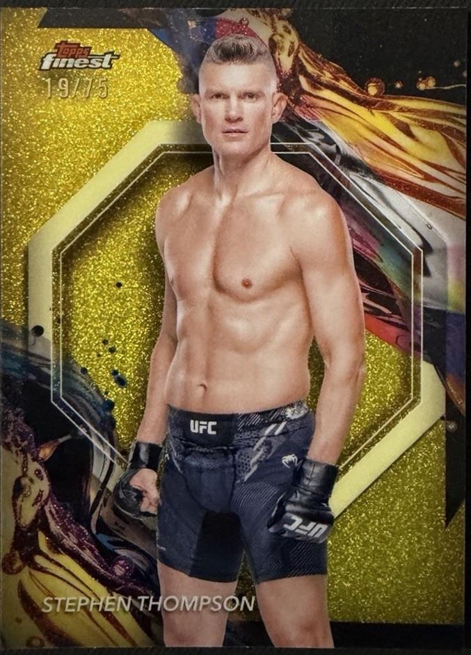Stephen Thompson 2024 Topps Finest UFC Base Uncommon #122 Yellow Glitter Refractor