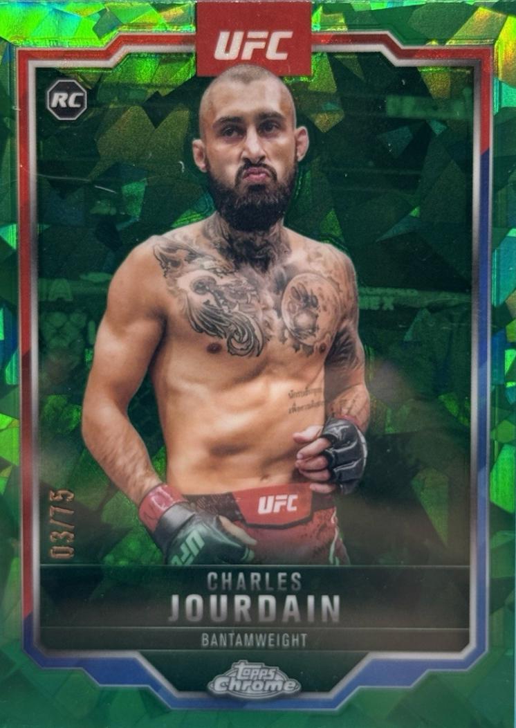 Charles Jourdain 2025 Topps Chrome Sapphire UFC Base Sapphire #67 Green Sapphire