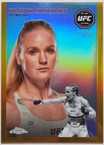 Valentina Shevchenko 2024 Topps Chrome UFC 1954 Topps #FFT-3 Gold Refractor