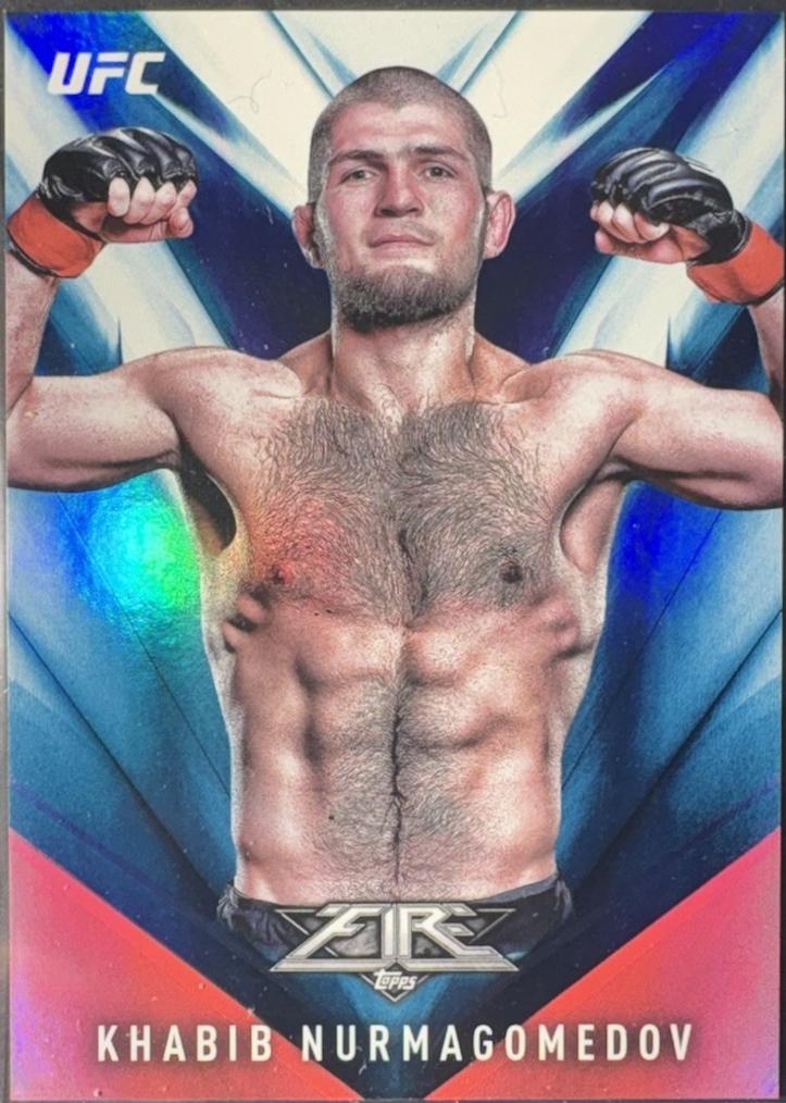 Khabib Nurmagomedov 2017 Topps UFC Fire Base #46 Blue
