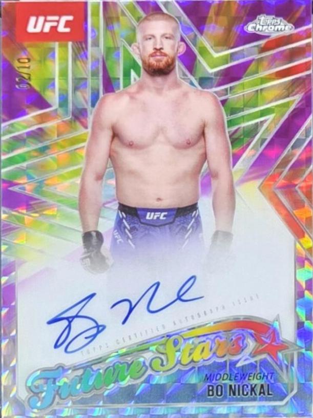 Bo Nickal 2025 Topps Chrome UFC Future Stars Autographs #FSA-BN Geometric Purple Refractor
