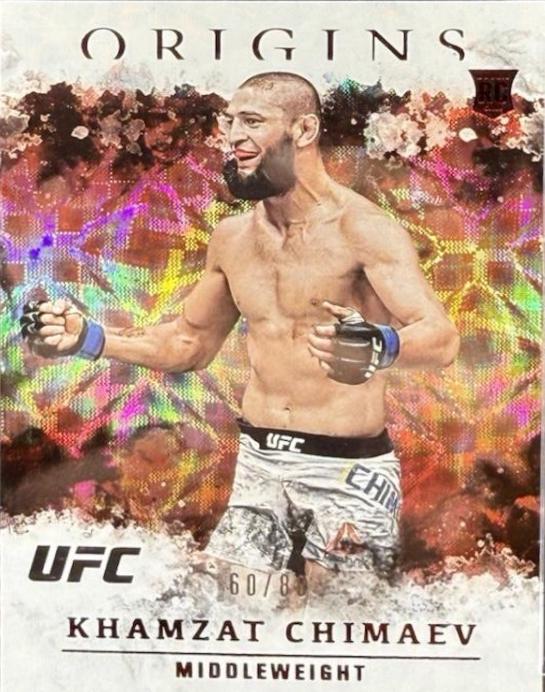 Khamzat Chimaev 2021 Panini Chronicles UFC Base Origins #32 Asia Red