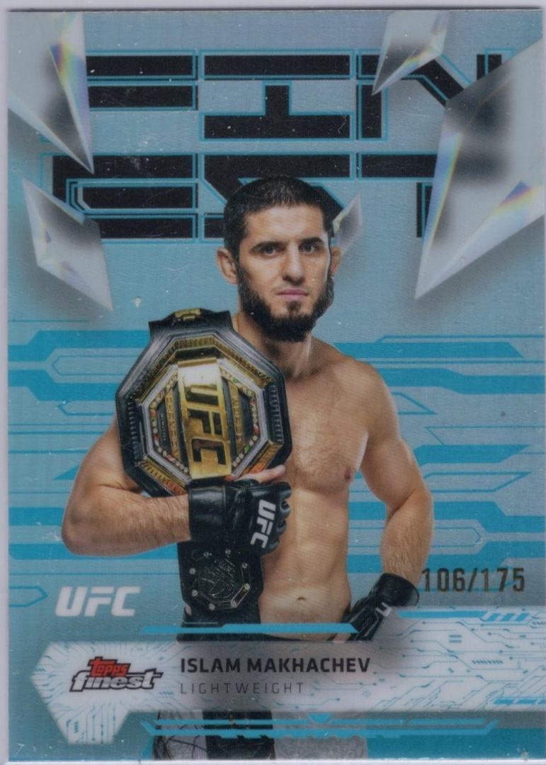 Islam Makhachev 2025 Topps Finest UFC Base Uncommon #177 Blue Refractor