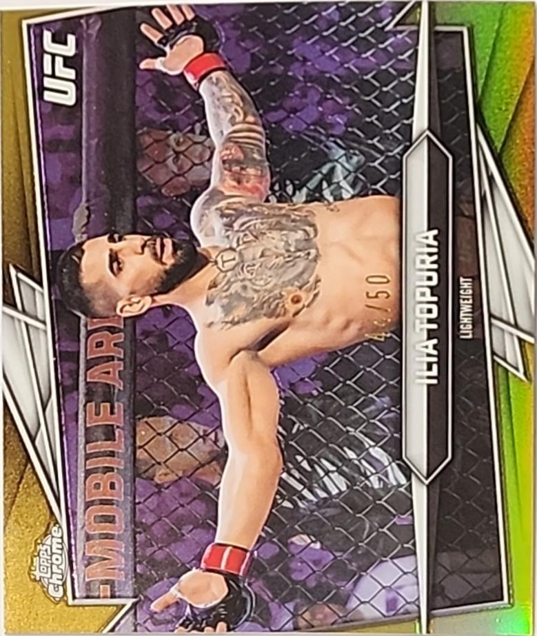 Ilia Topuria 2026 Topps Chrome UFC Base #1 Gold Refractor