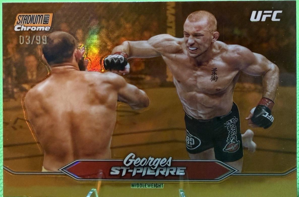Georges St-Pierre 2025 Topps Stadium Club UFC Base Chrome #C-32 Orange Refractor