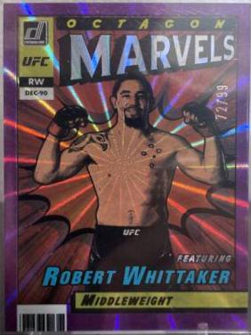 Robert Whittaker 2022 Panini Donruss UFC Octagon Marvels #3 Purple Laser