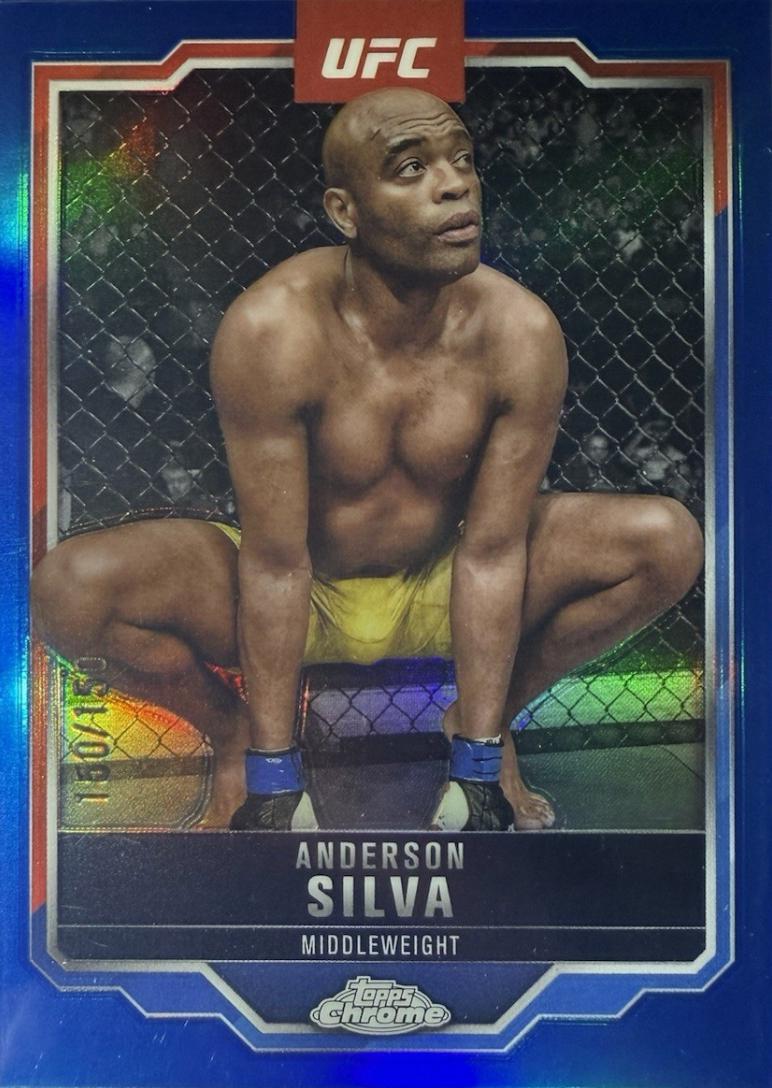 Anderson Silva 2025 Topps Chrome UFC Base #44 Blue Refractor