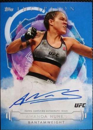 Amanda Nunes 2019 Topps UFC Knockout Knockout Autographs #KA-AN Blue