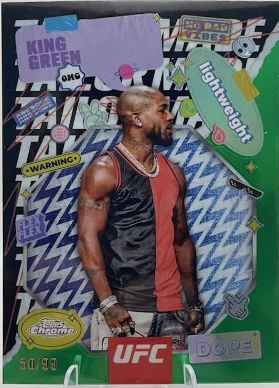 King Green 2025 Topps Chrome UFC Tailor Made #TRM-8 Green Refractor
