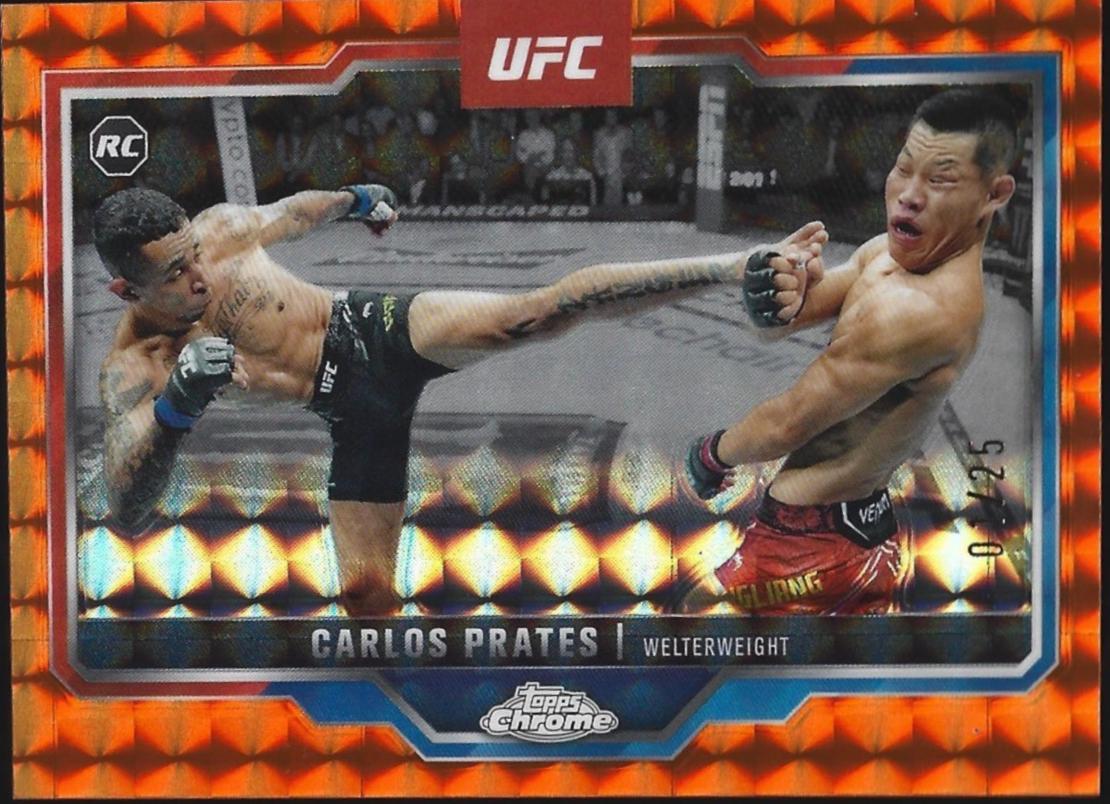 Carlos Prates 2025 Topps Chrome UFC Base #40 Orange Geometric Refractor