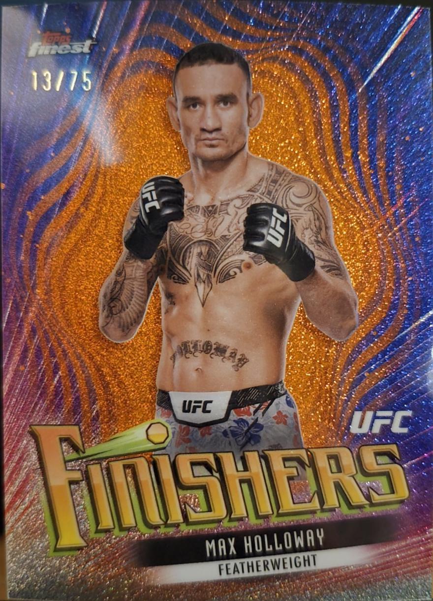 Max Holloway 2024 Topps Finest UFC Finishers #FIN-1 Yellow Glitter Refractor