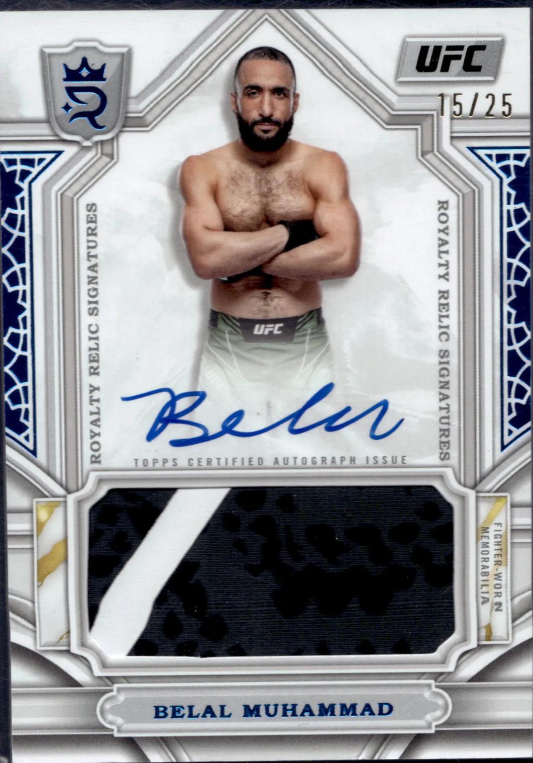Belal Muhammad 2024 Topps Royalty UFC Royalty Relic Signatures #RYS-BMD Blue