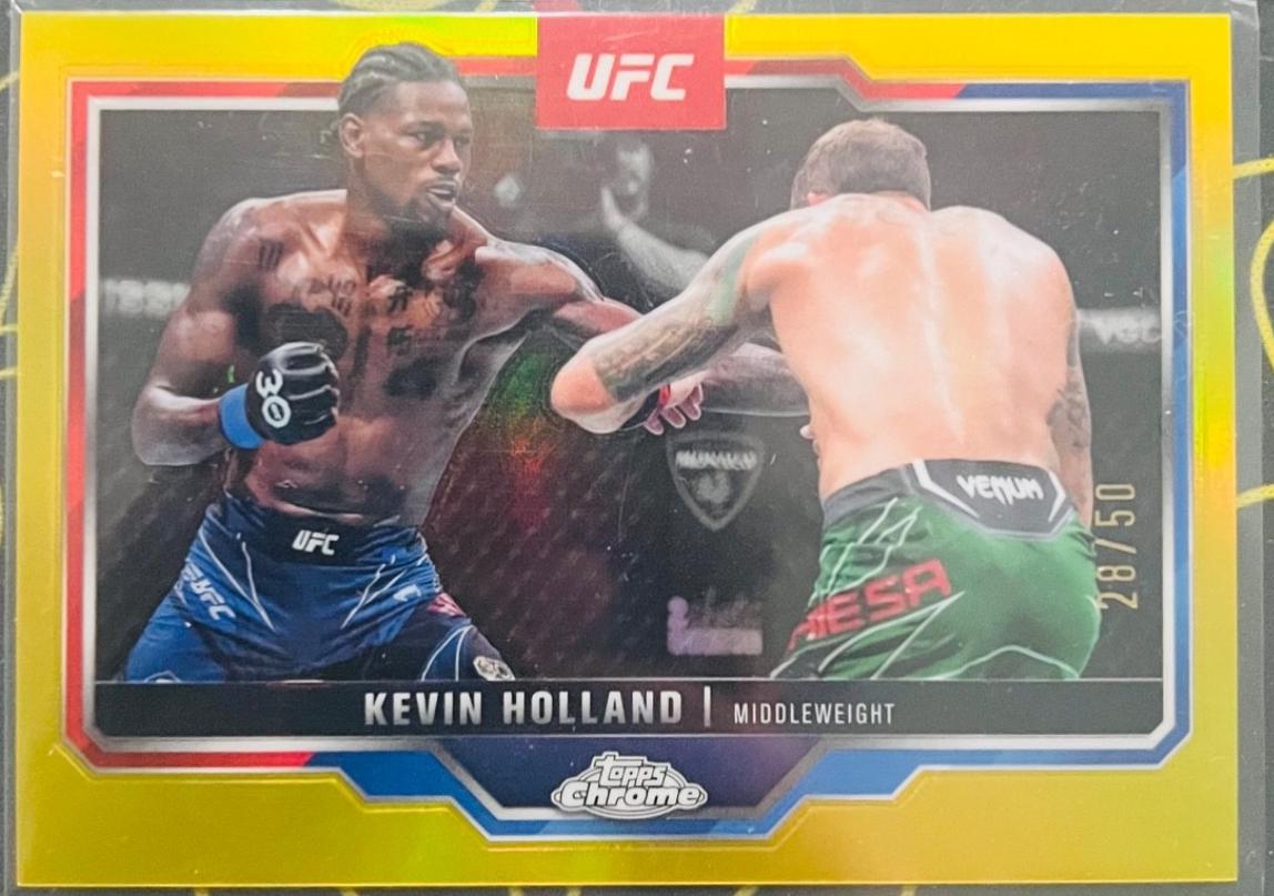 Kevin Holland 2025 Topps Chrome UFC Base #110 Gold Refractor