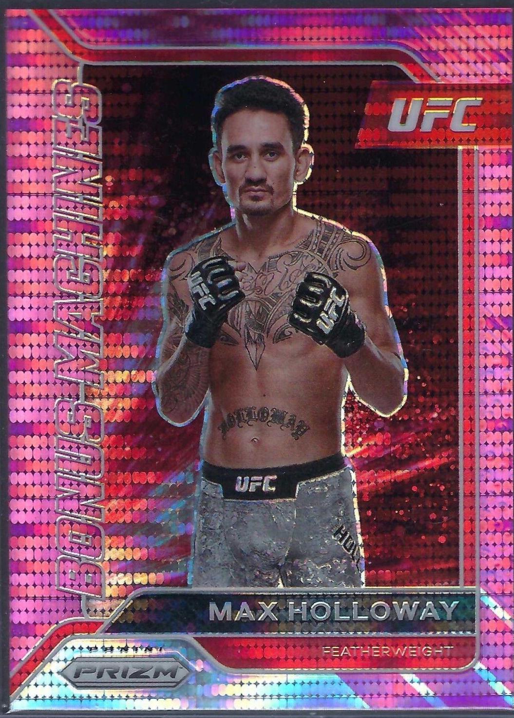 Max Holloway 2022 Panini Prizm UFC Bonus Machines #11 Pink Pulsar