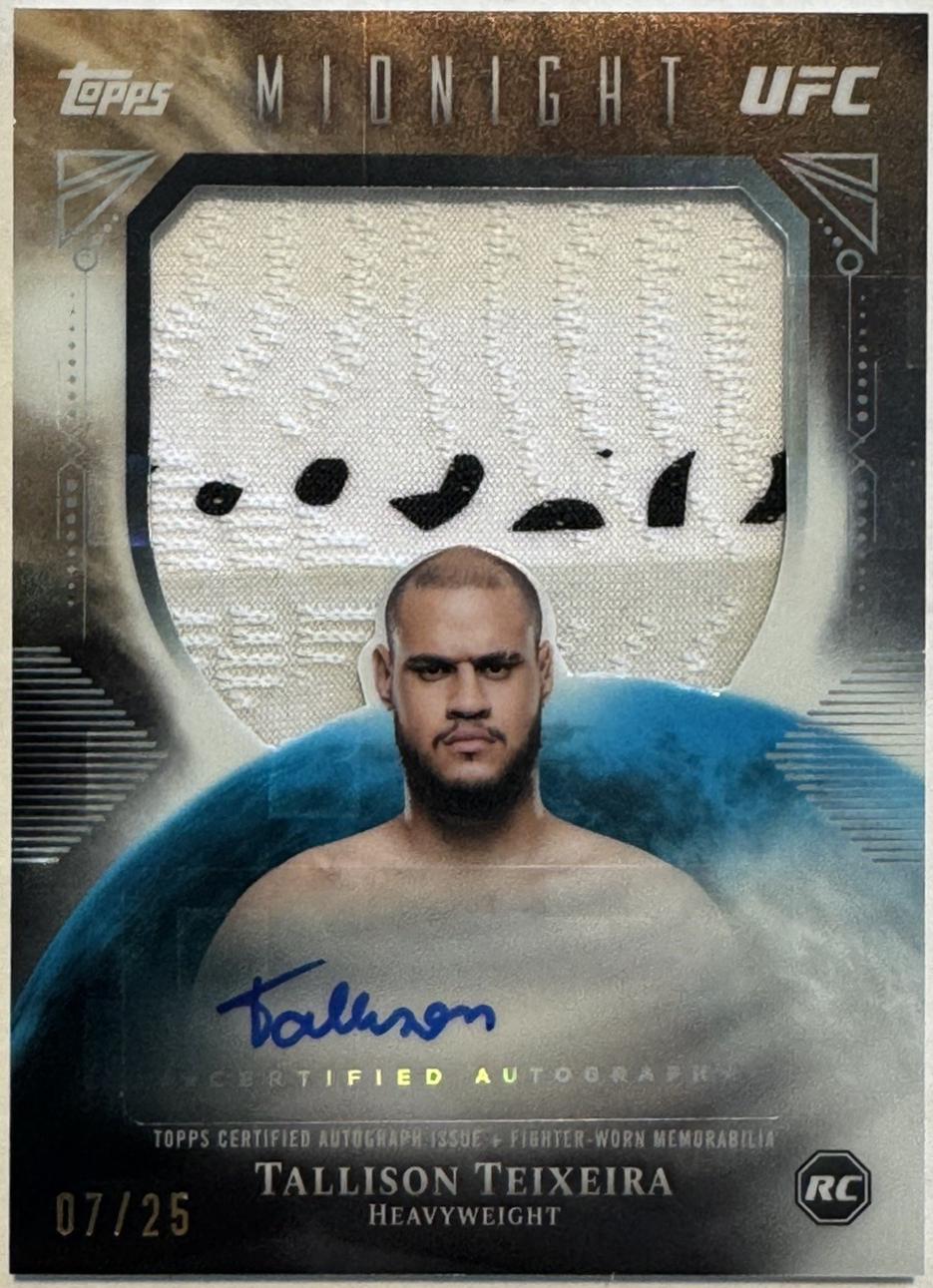 Tallison Teixeira 2026 Topps Midnight UFC Rookie Relic Autographs #RRA-TT Moonrise