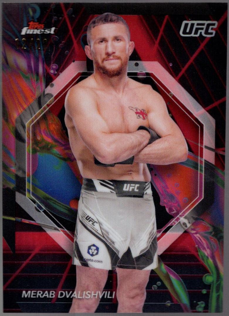 Merab Dvalishvili 2024 Topps Finest UFC Base Common #93 Red Black Vapor Refractor