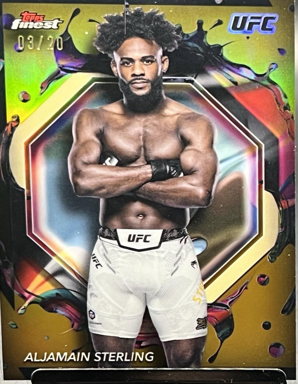 Aljamain Sterling 2024 Topps Finest UFC Base Rare #279 Gold Refractor