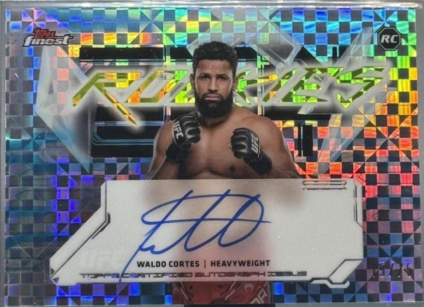 Waldo Cortes Acosta 2025 Topps Finest UFC Finest Rookie Autographs #FRA-WA Blue Checkerboard Refractor