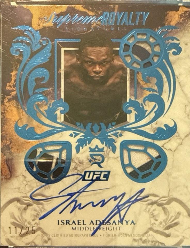 Israel Adesanya 2025 Topps Royalty UFC Supreme Royalty Signatures #SUR-IA Blue