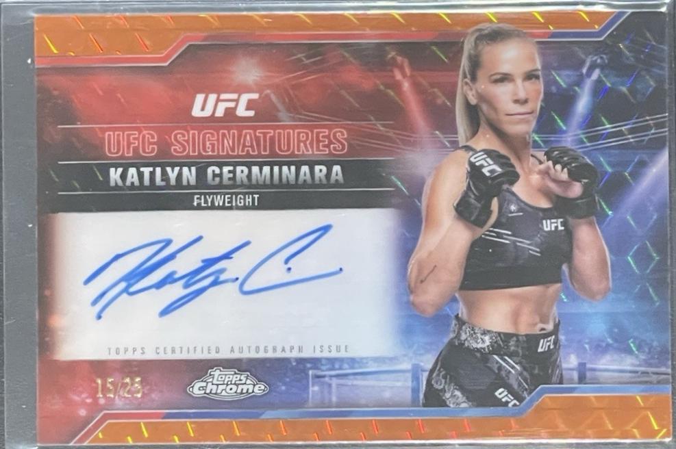 Katlyn Cerminara 2025 Topps Chrome UFC UFC Signatures #SIG-KC Geometric Orange Refractor