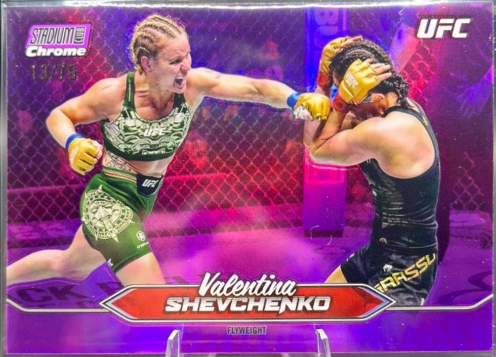 Valentina Shevchenko 2025 Topps Stadium Club UFC Base Chrome #C-156 Purple Refractor