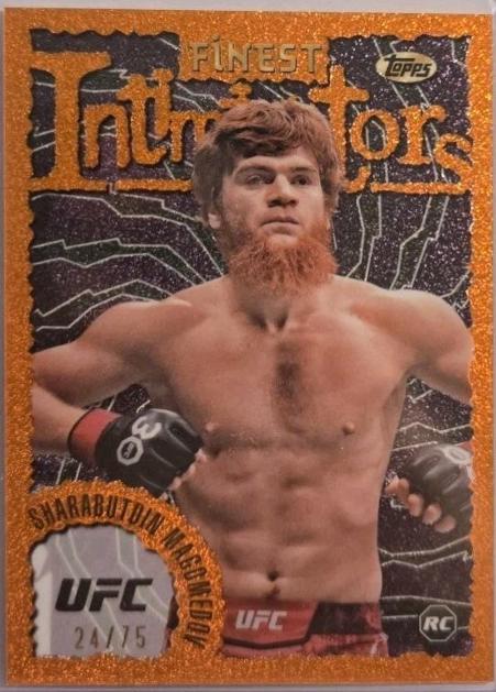 Shara Magomedov 2024 Topps Finest UFC Intimidators #INT-28 Yellow Glitter Refractor