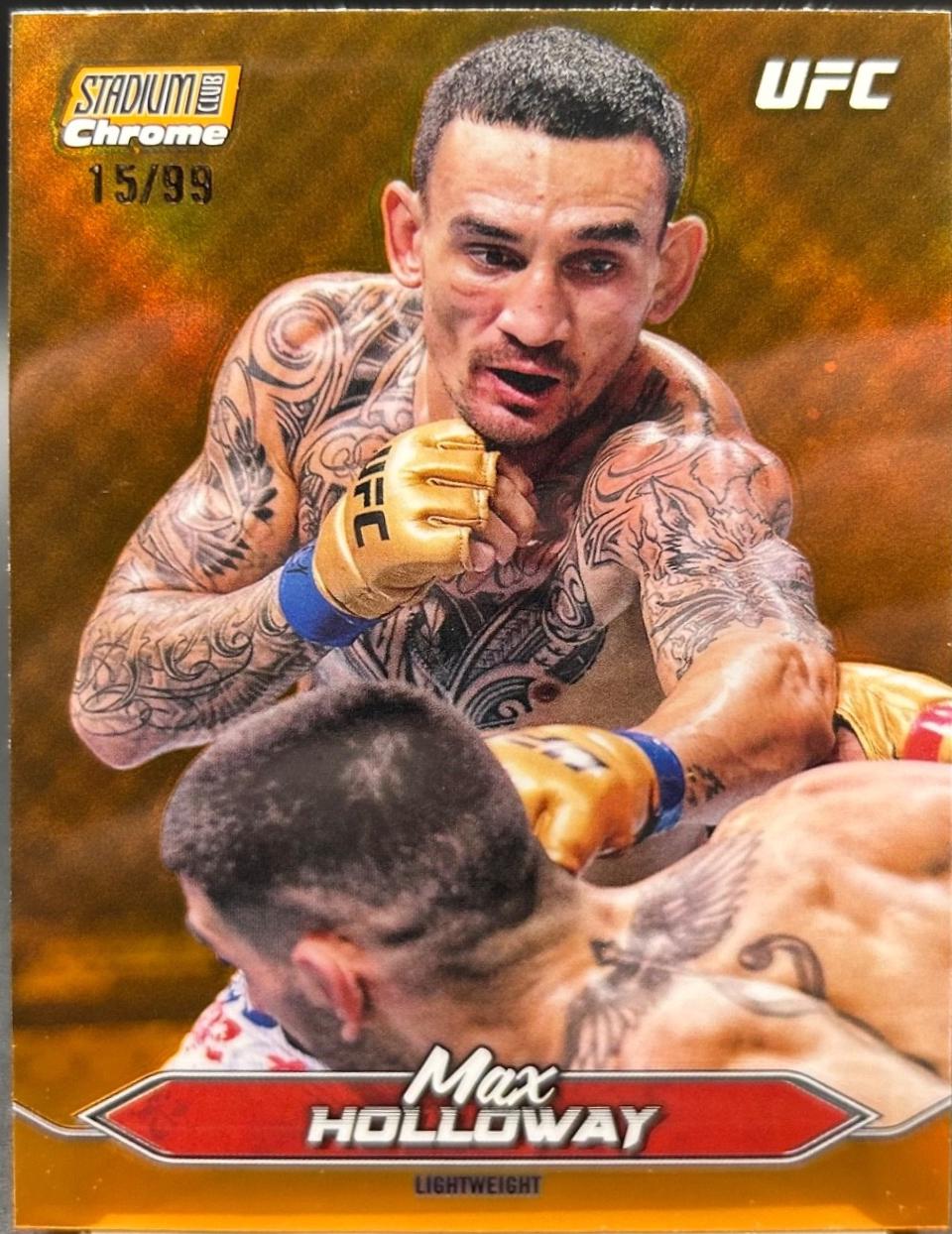 Max Holloway 2025 Topps Stadium Club UFC Base Chrome #C-10 Orange Refractor