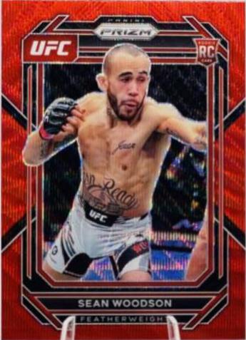 Sean Woodson 2023 Panini Prizm UFC Base #166 Ruby Wave