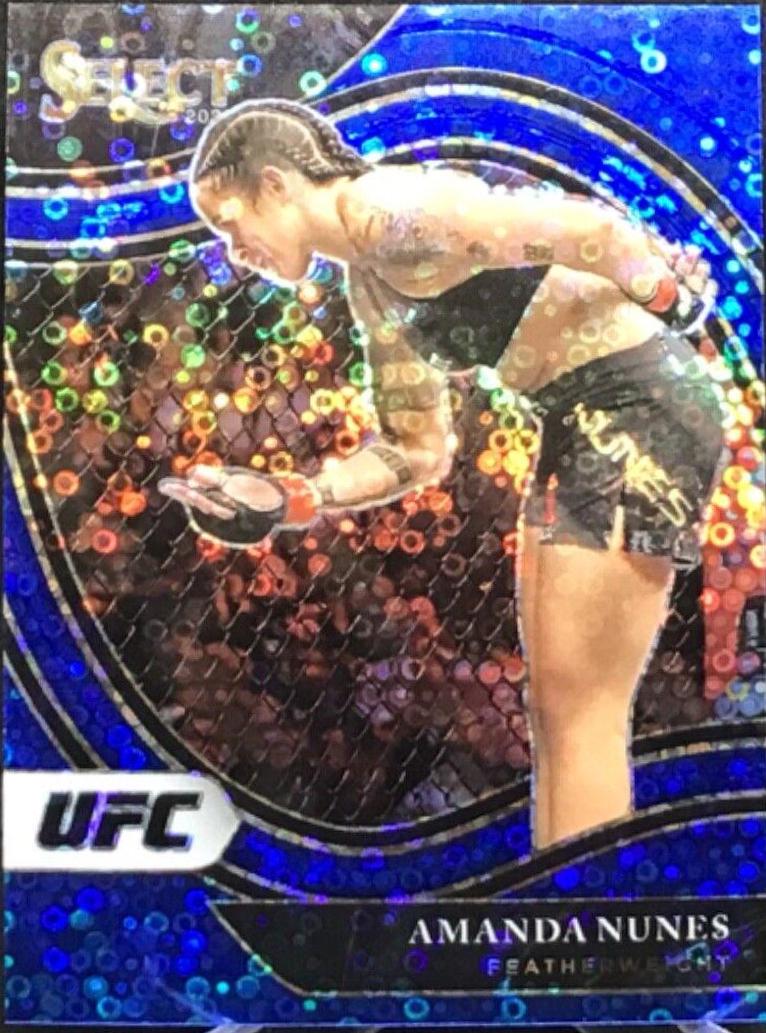 Amanda Nunes 2021 Panini Select UFC Octagonside #216 Blue Disco