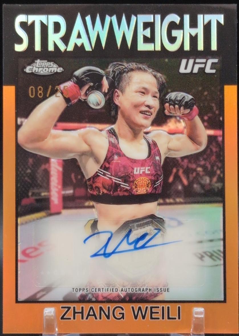 Zhang Weili 2026 Topps Chrome UFC 1986 Topps Signatures #86S-ZW Orange Refractor