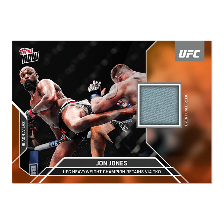 Jon Jones Topps Now UFC Event-used Mat Relics #34 Orange