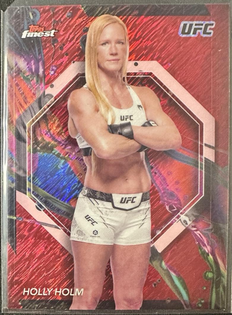Holly Holm 2024 Topps Finest UFC Base Common #94 Red Shimmer Refractor
