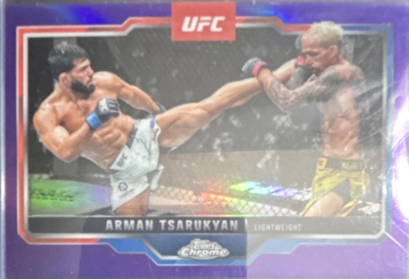 Arman Tsarukyan 2025 Topps Chrome UFC Base #94 Purple Refractor