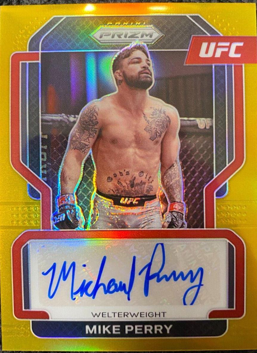 Mike Perry 2022 Panini Prizm UFC Signatures #18 Gold