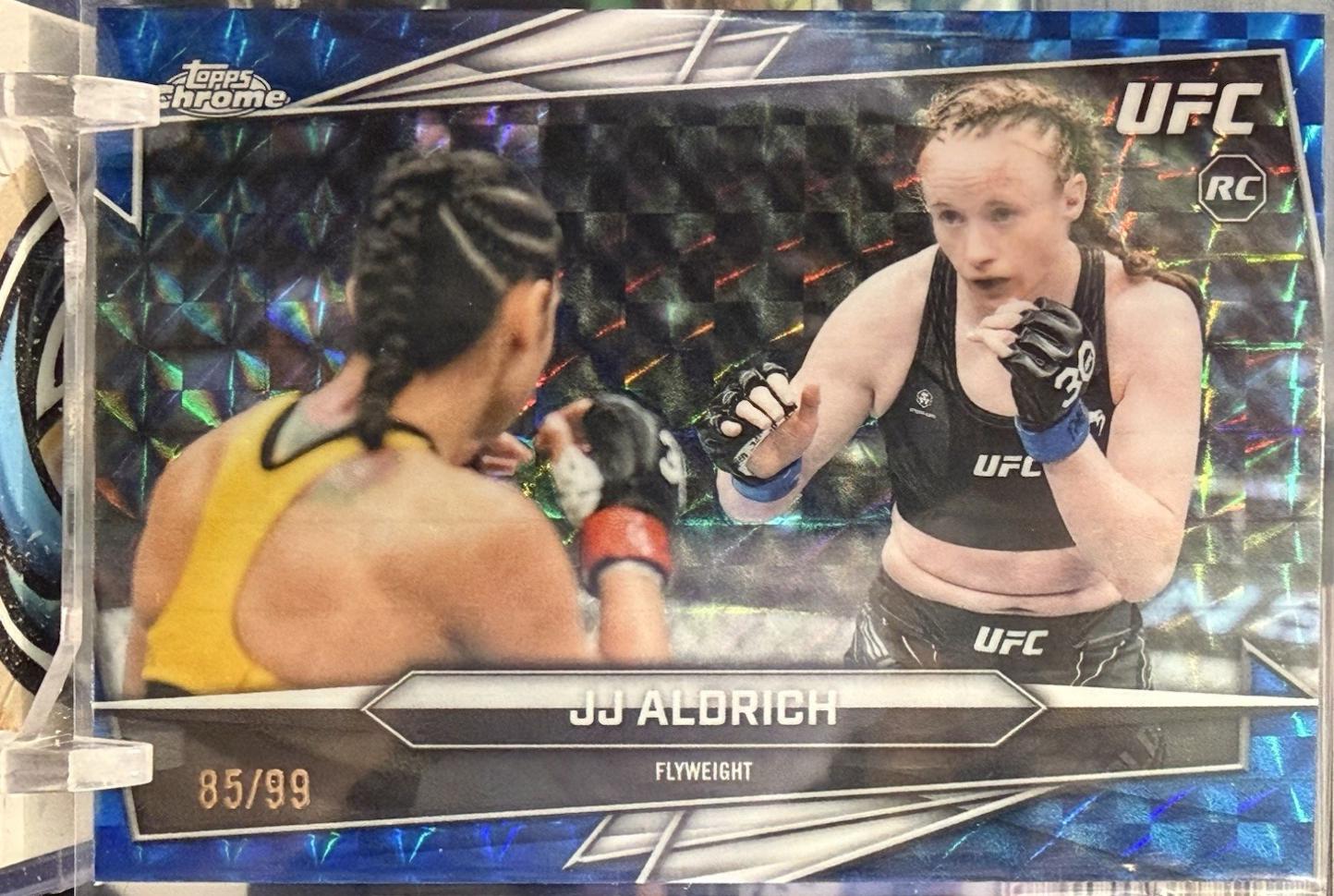 JJ Aldrich 2026 Topps Chrome UFC Base #29 Blue Geometric Refractor