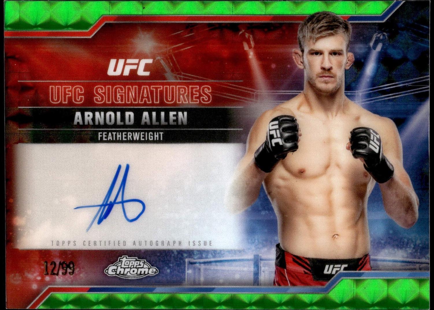 Arnold Allen 2025 Topps Chrome UFC UFC Signatures #SIG-AA Geometric Green Refractor