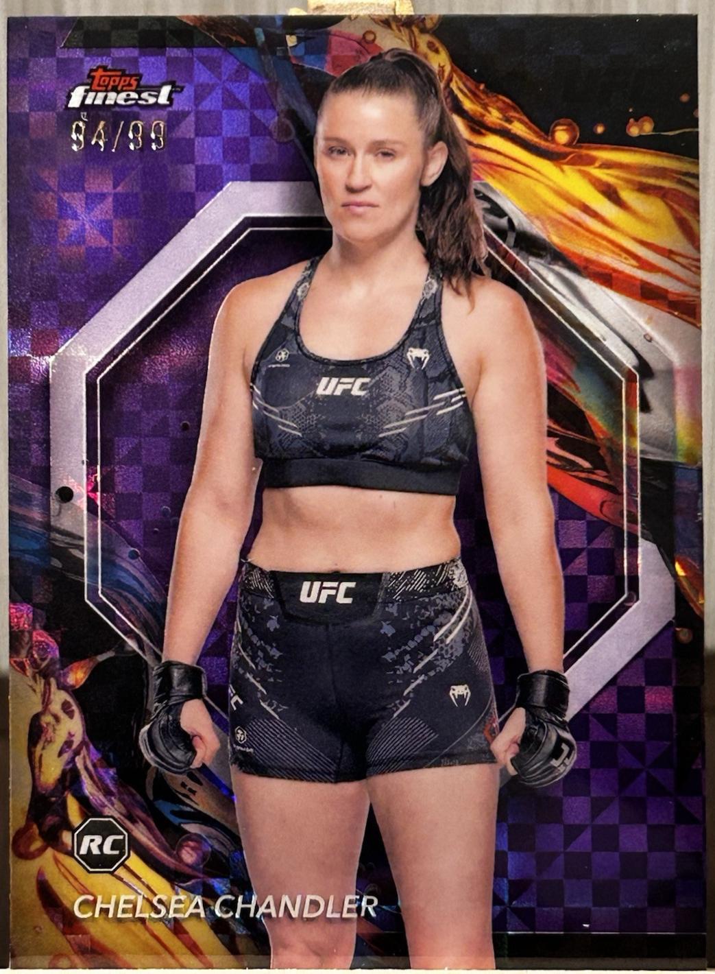 Chelsea Chandler 2024 Topps Finest UFC Base Uncommon #132 Purple Checkerboard Refractor