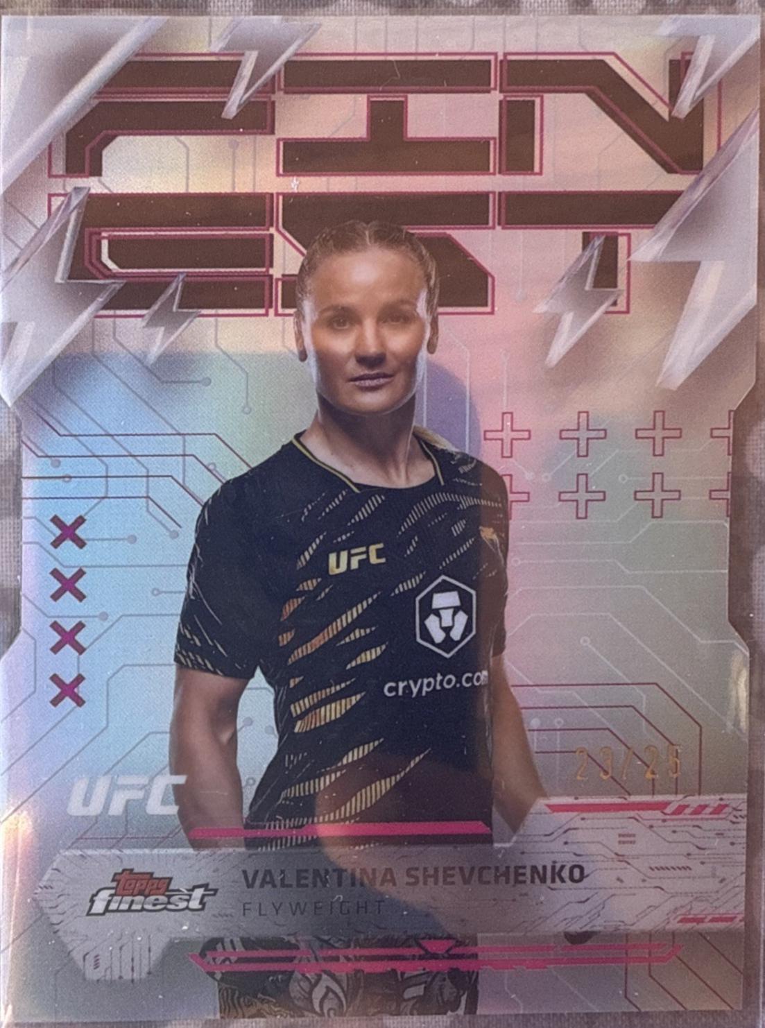 Valentina Shevchenko 2025 Topps Finest UFC Base Rare #285 Die-Cut Refractor